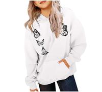 Sweat Fille 16 Ans,Sweatshirt à Capuche élégant pour Filles avec Design imprimé Unique et Poche Frontale pour Une Tenue décontractée et des activités de Plein air (White, 4-5 Years)