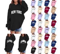 Sweat Fille a Capuche 2025 Imprimé Lettre Sweatshirt Enfant Haut Manche Longue Décontracté Tunique Simple Pull Enfant Classique Sportwear Casual Hiver Vetement ado Chic