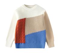 Sweat Fille Col Rond, Pull Enfant 2 Ans, Manches Longues Tricot Col Rond Respirant Sweatshirts Mode Et Loisirs Grande Taille Confort Hauts pour Enfant Hiver Chaud Basique Coupe Ample Chandail