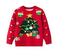 Sweat Fille Col Rond, Pull Enfant 8 Ans Garçon, Confort Manches Longues Grande Taille Mode Et Loisirs Hauts pour Enfant Coupe Ample Col Rond Respirant Chandail Basique Tricot Hiver Chaud Pullover