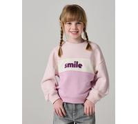 Sweat fille colorblock rose pâle 10A
