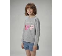 Sweat fille Rolling Stones gris chiné 12A