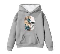 Sweat Fille - Sweats À Capuche Mignons Et Confortables pour Filles pour L'Automne Et l'hiver Sweat-Shirt Imprimé pour Enfants avec Poche pour Halloween (Grey 6-7 Years)