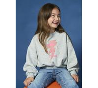 Sweat fillle détail glitter forme raccourcie gris chiné 10A