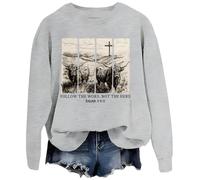 Sweat « Follow The Word Not The Herd » - Jésus - Verse de la Bible - Dieu - Chemises chrétiennes unisexes, gris, S