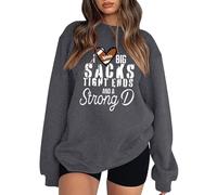 Sweat Gameday Football I Love Big Sacks pour femme avec extrémités serrées et Big D pour femme - Pour le jour du match de football - Gameday Y2K Football Mom Football Season Football Lover, gris foncé