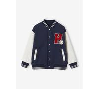 Sweat garçon molleton style teddy badge en bouclettes. marine 4A