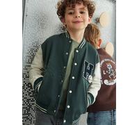 Sweat garçon molleton style teddy badge en bouclettes. vert sapin 3A