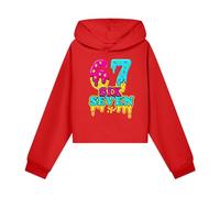 Sweat GarçOn,Pull Garcon 12 Ans,Sweat à Capuche Court pour Filles avec imprimé Tendance, idéal pour Les vêtements décontractés et Les activités de Plein air. (Red, 6-7 Years)