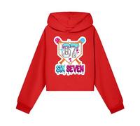 Sweat GarçOn,Sweats à Capuche GarçOn,Sweat à Capuche Court pour Filles avec imprimé Tendance, idéal pour Les vêtements décontractés et Les activités de Plein air. (Red, 13-14 Years)