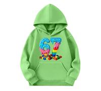 Sweat GarçOn,Vetement Fille 12 Ans,Sweat-Shirt à Capuche imprimé Glace pour Filles, Manches Longues, Poche, Pull décontracté (Green, 9-10 Years)