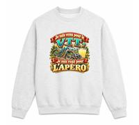 Sweat Gris Chiné Je suis venu pour le VTT, je suis resté pour l'apéro | Molleton Gratté 260 g/m² Col Rond Unisexe XS à 5XL | Pull Sweatshirt Hiver Quotidien | Idée Cadeau Vététiste Noël Départ