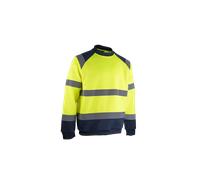 Sweat haute visibilité à col rond - jaune fluo / mar - LMA - 8082