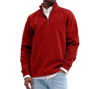 Sweat Homme À Capuche 1/4 Zippé Automne Hiver Veste Sweatshirts Sport Classique Mode Léger Hoodie Hood Couleur Unie Manches Longues Pull-Over Pullover Grande Taille Vêtements Avec Poche