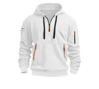 Sweat Homme à Capuche,Sweatshirts Homme à Manches Longues,Veste Capuche Homme Automne Et Hiver, Hoodies Vintage Demi-Fermeture éclair, Vêtements De Travail Multi-poches，survetement Homme De Jogging