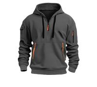 Sweat Homme à Capuche,Sweatshirts Homme à Manches Longues,Veste Capuche Homme Automne Et Hiver, Hoodies Vintage Demi-Fermeture éclair, Vêtements De Travail Multi-poches,survetement Homme De Jogging