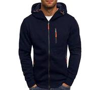 Sweat Homme à Capuche Zippé Hiver Chaud Veste Sport Léger DéContracté | Respirant, Hoodie, Pull Manches Longues, Couleur Unie, Sportswear, avec Poche Veste, Pas Cher, VêTements en Sweat
