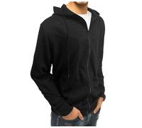 Sweat Homme à Capuche Zippé Veste Décontracté Léger Respirant Couleur Unie Sweat-Shirt Manche Longue avec Fermeture pour Randonnée Pêche Sport Extérieure Manteau Blouson Homme Mi Saison Pull
