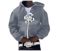 Sweat Homme à Capuche Zippé Veste Patchwork athlétique Cordon de Serrage Sweat-Shirt Manche Longue avec Fermeture Parfait pour Randonnée, Voyage et Sport Vestes de Sports à Manches Longues