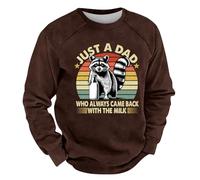 Sweat Homme Automne Et Hiver Sweat Homme Sans Capuche Col Rond Avec Imprimé À Manche Longues Couleur Pure Pulls De Sport Casual Coupe Ample Pulls Sans Capuche Les Cent Mode Doux Sweatshirt Haut