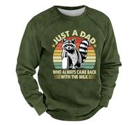 Sweat Homme Automne Et Hiver Sweat Homme Sans Capuche Col Rond Avec Imprimé À Manche Longues Couleur Pure Pulls De Sport Casual Coupe Ample Pulls Sans Capuche Les Cent Mode Doux Sweatshirt Haut