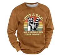 Sweat Homme Automne Et Hiver Sweat Homme Sans Capuche Col Rond Avec Imprimé À Manche Longues Couleur Pure Pulls De Sport Casual Coupe Ample Pulls Sans Capuche Les Cent Mode Doux Sweatshirt Haut