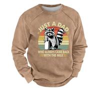 Sweat Homme Automne Et Hiver Sweat Homme Sans Capuche Col Rond Avec Imprimé À Manche Longues Couleur Pure Pulls De Sport Casual Coupe Ample Pulls Sans Capuche Les Cent Mode Doux Sweatshirt Haut