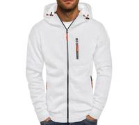 Sweat Homme Capuche Zippé Hiver Chaud Veste Sweatshirts Classique Décontracté Sport Respirant Hoodie Hoody Manches Longues Couleur Unie Pullover Pull-Over Grande Taille Vêtements Pas Cher