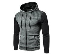 Sweat Homme Capuche Zippé Veste Polaire Chaude Hiver Sprort Doublé Sweat-Shirt à Capuche Doublure Hoodie Veste à Manches Longues pour Homme Sweat Homme Zippé