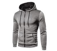 Sweat Homme Capuche Zippé Veste Polaire Chaude Hiver Sprort Doublé Sweat-Shirt à Capuche Doublure Hoodie Veste à Manches Longues pour Homme Sweat Homme Zippé