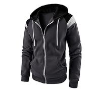 Sweat Homme Capuche Zippé Veste Polaire Chaude Hiver Sprort Doublé Sweat-Shirt à Capuche Doublure Hoodie Veste à Manches Longues pour Homme Sweat Homme Zippé