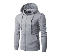 Sweat Homme Capuche Zippé Veste Polaire Chaude Hiver Sprort Doublé Sweat-Shirt à Capuche Doublure Hoodie Veste à Manches Longues pour Homme Sweat Homme Zippé