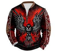 Sweat Homme Col Rond Large, Sweat-Shirt à Capuche sans Fermeture éclair au Quart de Tour imprimé avec Un Motif Contemporain pour Un Confort au Quotidien