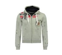 Sweat Homme - GEOGRAPHICAL NORWAY - Fespote New - Gris - Capuche zippée - Poches kangourou S