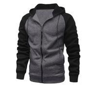 Sweat Homme Grande Taille Cardigan à Capuche pour Hommes Sweat-Shirt Ample Texturé avec Fermeture éClair Veste Confortable à Manches InséRéEs Mode DéContractéE