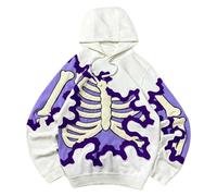 Sweat Homme Halloween À Capuche Imprimé Lune Chauve-Souris Pull Casual | Silhouette Mystique Mettant En Scène L'Obscurité Et Les Créatures De La Nuit Avec Une Superbe Finesse D'Impression