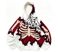Sweat Homme Halloween À Capuche Imprimé Lune Chauve-Souris Pull Casual | Silhouette Mystique Mettant En Scène L'Obscurité Et Les Créatures De La Nuit Avec Une Superbe Finesse D'Impression