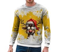 Sweat Homme Noel, Pull De Noel Homme Humour, Sweat Pull Motifs De Père Ugly Jumper Tops À Manches Longues Sweatshirt Cadeau Hiver Longue T-Shirt Créatif De Mode Funny Sweatshirts Grande Taille Fête