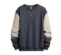 Sweat Homme Pas Cher Sweatshirt sans Capuche Pull Marque, Grandes Tailles Chaud Décontracté Confortable Couleur Unie Sweats Mens Mode Simple pour Sport Automne