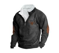 Sweat Homme Polaire Grande Taille Pullover Long Sleeve Workout Outdoor Hoodie Streetwear Sweatshirt Pullover Printemps Automne Chaud Veste Rétro Motif Imprimé Pulls avec Fermeture éclair Vêtements