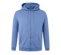 Sweat Homme Polaire Zippée Avec Poche Kangourou Rétro Décontracté Sweats Hommes Manche Longue capuche Sport Mode Veste Coton Automne Hiver Tricoté Chaud Sweats Capuche Sous Armure Pour (Light Blue, M)