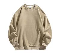 Sweat Homme, Pull à col roulé pour Hommes, Ample, décontracté, Couleur Unie, Polaire, sans Capuche, Mode Automne et Hiver