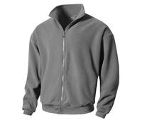 Sweat Homme sans Capuche Couleur Unie,Décontractée Veste Polaire Homme avec Fermeture Éclair,Veste De Survêtement Homme Col Montant Chaud,Sweatshirt Grandes Tailles pour Homme Automne Et Hiver