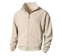 Sweat Homme sans Capuche Couleur Unie,Décontractée Veste Polaire Homme avec Fermeture Éclair,Veste De Survêtement Homme Col Montant Chaud,Sweatshirt Grandes Tailles pour Homme Automne Et Hiver