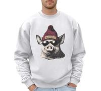 Sweat Homme sans Capuche, Sweat-Shirt à Capuche Ample pour Homme, série Animal