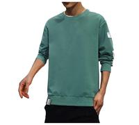 Sweat Homme sans Capuche- T Shirt Manche Longue Grande Taille Col Rond Casual Ample Chic Passe-Partout Streetwear Classiques Confortable De Tous Les Jours Sport Pullover pour Automne