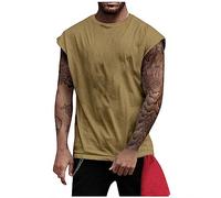 Sweat Homme sans Capuche T Shirt T-Shirt Hawaienne Débardeur Coton Musculation Ete Gilets sans Manche Débardeurs Homme Tee-Shirt Debardeur Blanc Compression Shirt Blouse De Travail (L,A04)