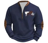 Sweat Homme, Sweat-Shirt Thermique d'hiver à Manches Longues et col Rond, Pull décontracté et Chaud doublé Polaire, idéal pour Les activités de Plein air et Le Confort Quotidien.