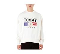 Sweat homme Tommy Jeans - Blanc - Manches longues - Toucher daim - Confort et élégance M