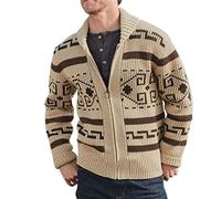 Sweat Homme Unisexe Big Lebowski Pull pour Hommes Zip Up Pull Tricoté pour Halloween Cosplay Costume Châle Cardigan Tops,Kaki,3XL